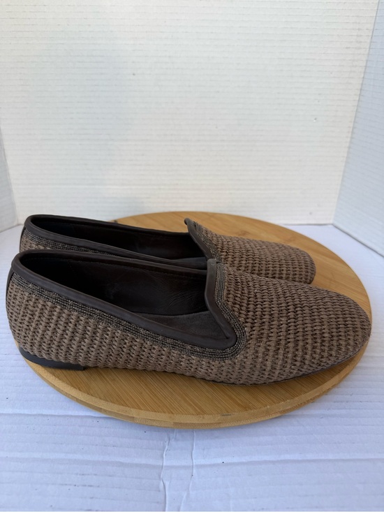 Brunello Cucinelli Brown Techno Raffia Flat Women 38.5 Monili Bead Embellishment main image 2